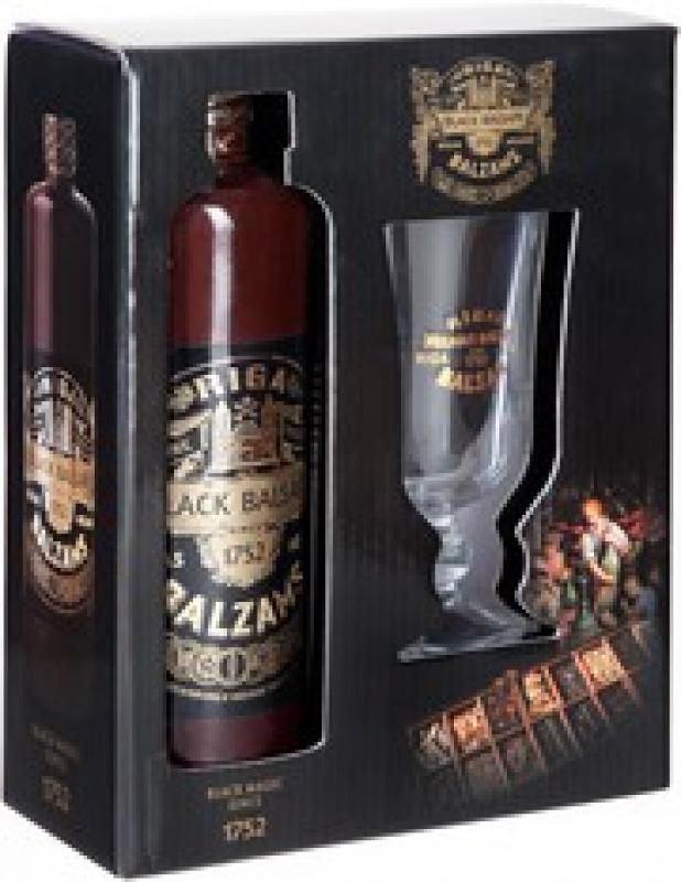 Riga Black Balsam, gift box with a glass