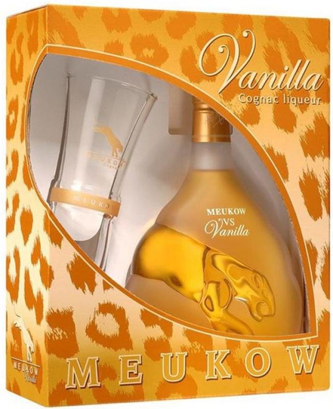 Meukow Vanilla в подарочной коробке с бокалом