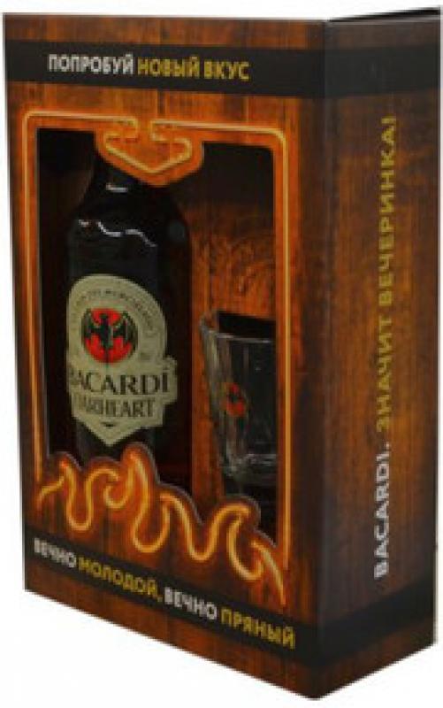 "Bacardi" OakHeart with glass, gift box