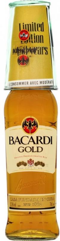 "Bacardi" Gold, with glass