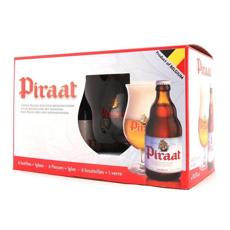 "Piraat", gift set (6 bottles & glass)