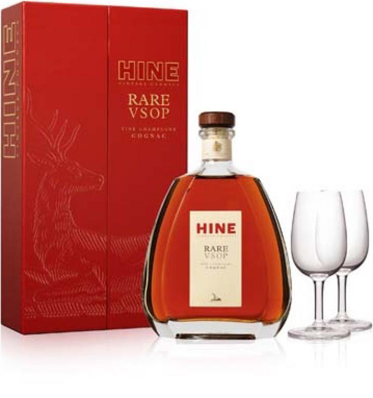 Hine Rare VSOP подарочный набор с двумя бокалами