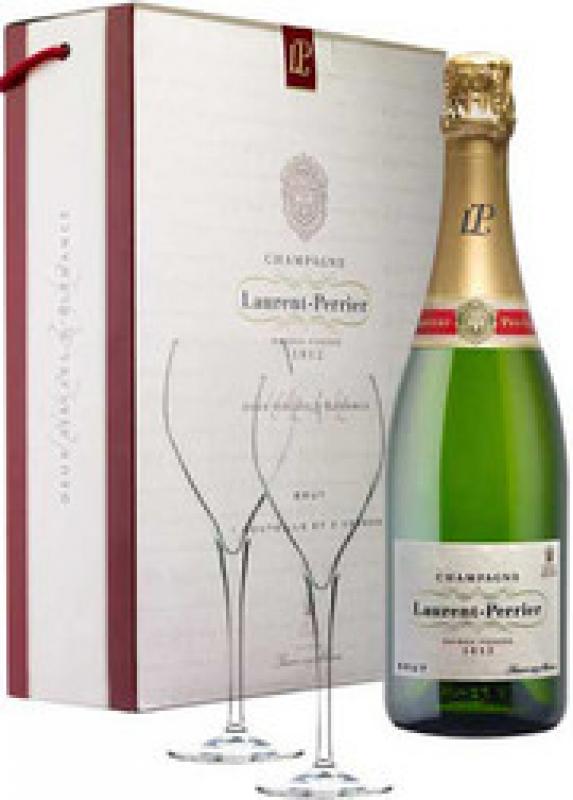 Brut Laurent-Perrier, gift box with 2 glasses