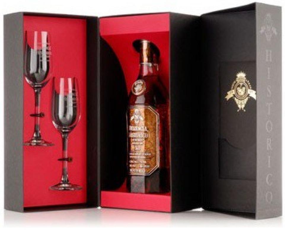 "Herencia Historico" Extra Anejo, gift box with 2 glasses