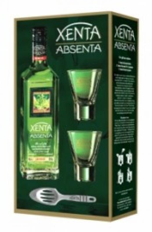 Absent "Xenta", gift box with 2 glasses & spoon