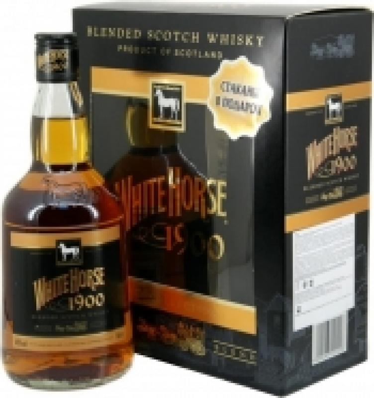 White Horse 1900, gift box with 2 glasses