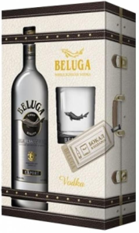 "Beluga" Noble, gift box with glass