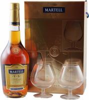 Martell V.S. в коробке с 2-мя стаканами