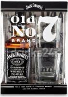 Jack Daniels in box with 2 glasses